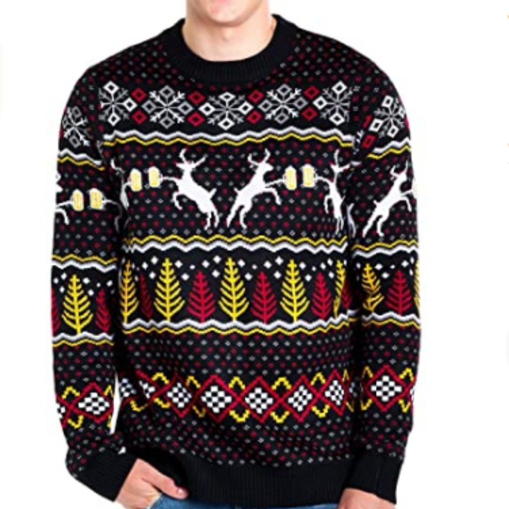 Men's Deer with Beer Christmas Sweater
